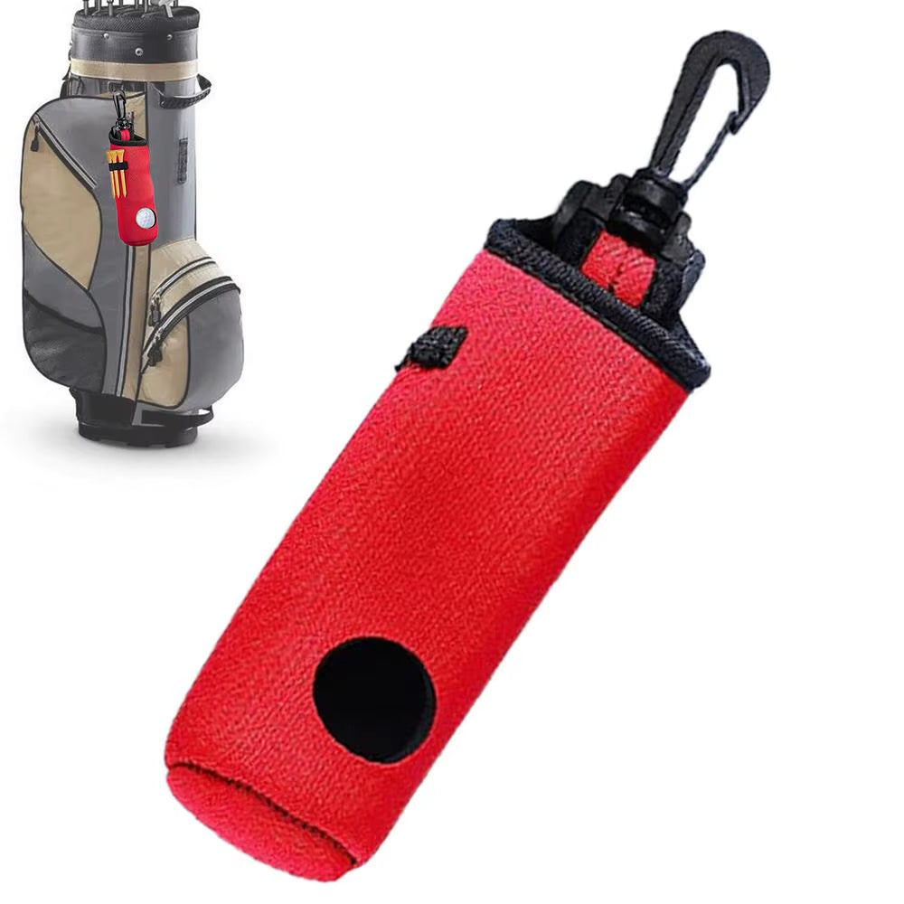 Tee Holder Ball Carrier Golf Tee Holder Golf Bag Outdoor Golf Accessories Golf Ball Sleeve with Belt Clip Golf Ball Storage Bag