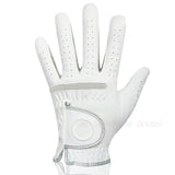 1Pc Men'S Golf Glove Micro Soft Fabric Breathable Golf Gloves with Magnetic Marker Replaceable White Glove