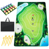 Golf Chipping Game Mat Indoor Outdoor Practice Training Set