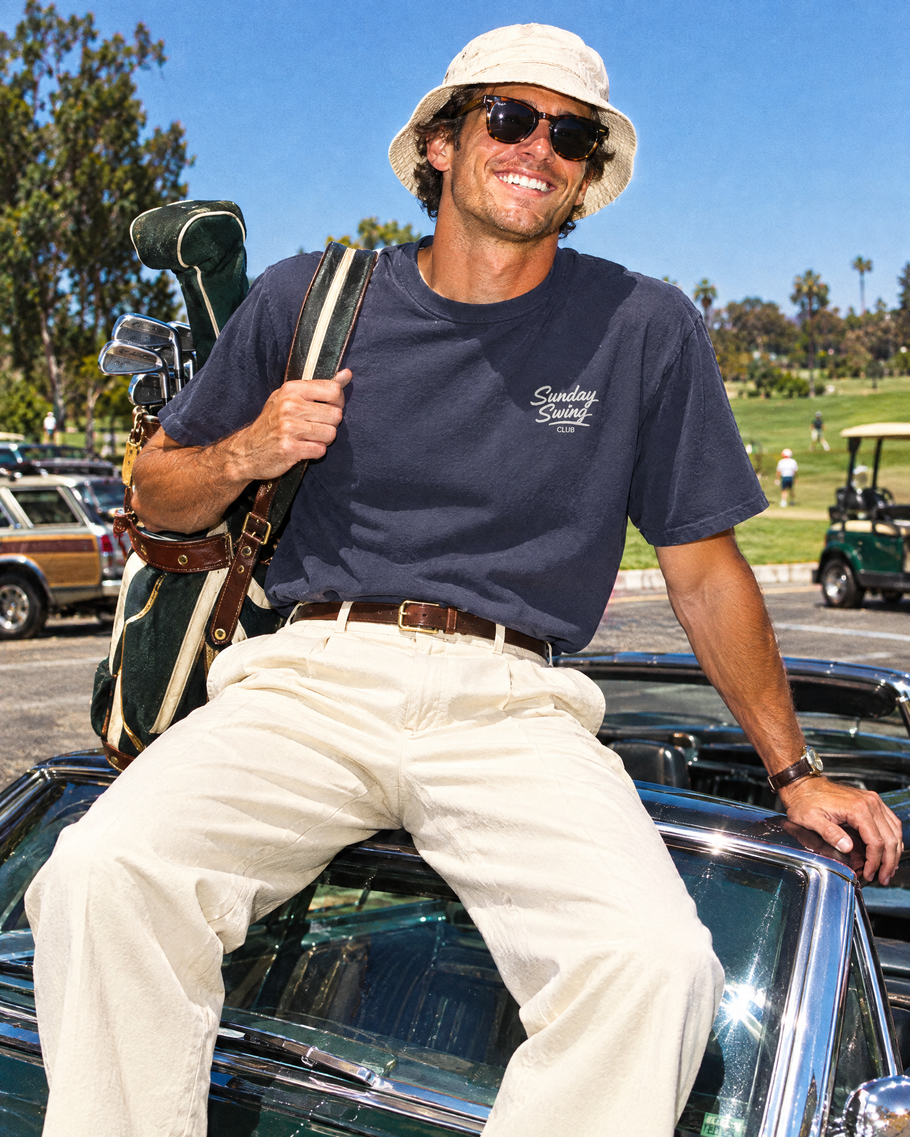 The First Tee heavyweight golf tee in Navy, course parking lot | Sunday Swing Club