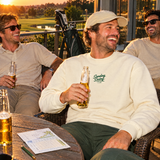 The Clubhouse Crew on the clubhouse patio after the round | Sunday Swing Club