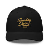 Signature Sunday Cap in Black - Golf Trucker Hat | Sunday Swing Club