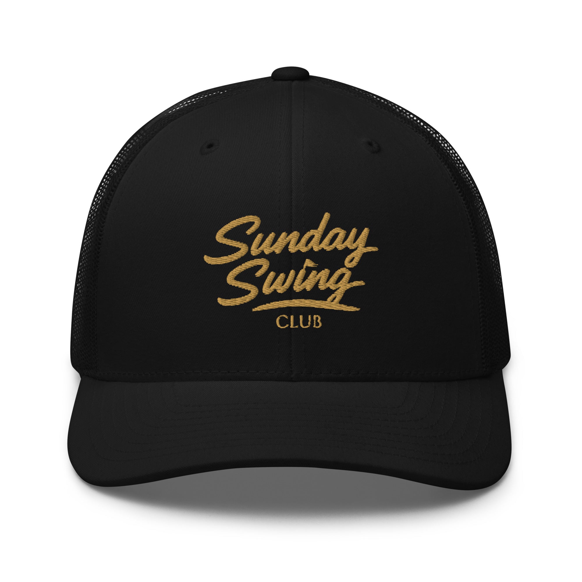 Signature Sunday Cap in Black - Golf Trucker Hat | Sunday Swing Club