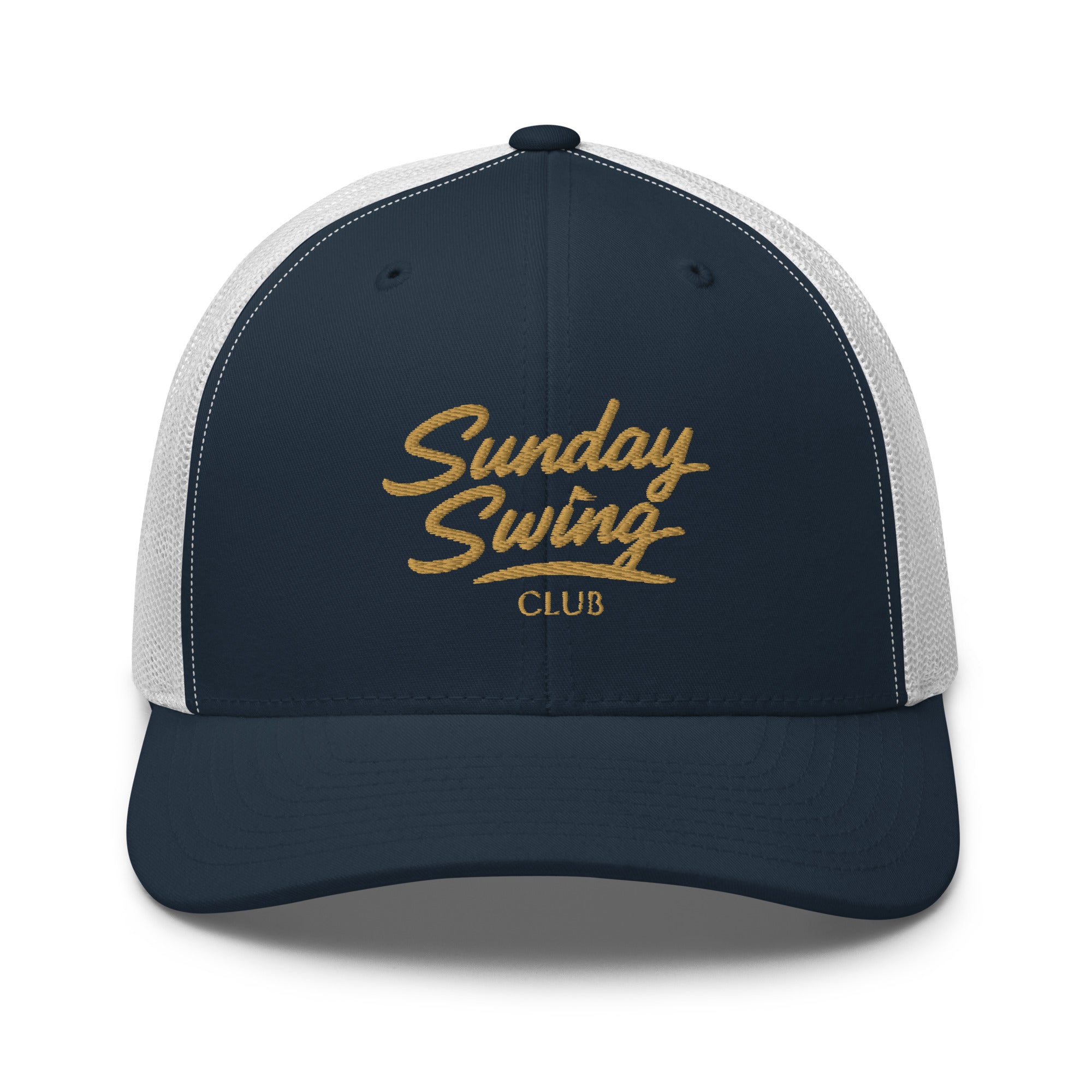 Signature Sunday Cap in Navy White - Golf Trucker Hat | Sunday Swing Club